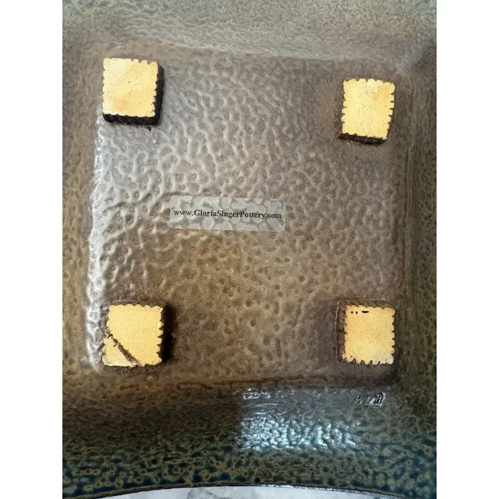 Studio Pottery by Gloria Sanger, Square Tray Appetizer Serving Dish 10”